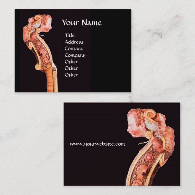 SYMPHONIA ,CLASSIC MUSIC Red Brown Black Business Card (Front/Back)