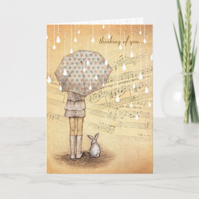 Symphonie blanc de pluie pensant à vous carte (Devant)