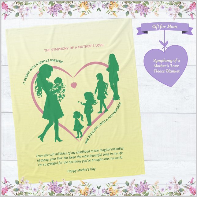 Symphonie de la couverture polaire d'amour d'une m (Symphony of a Mother's Love Fleece Blanket - Mother's Day Gift)