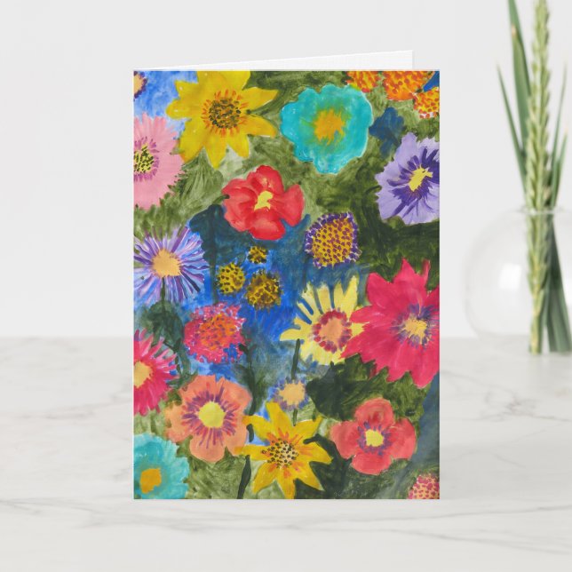 Symphonie florale - Carte de vœux vierge et stimul (Devant)