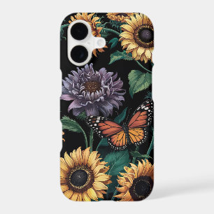Symphonie Tournesol Papillon Monarch Floral Sombre