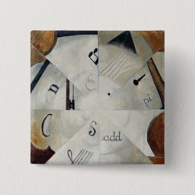 Symphony, 1915 2 inch square button (Front)