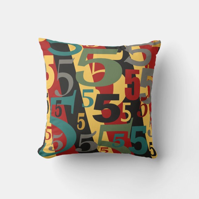 Symphony # 5 Fifth or Fiftieth Birthday Annivesary Throw Pillow (Front)