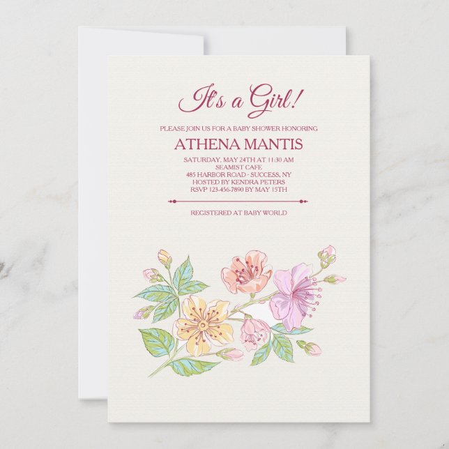Symphony Floral Invitation (Front)