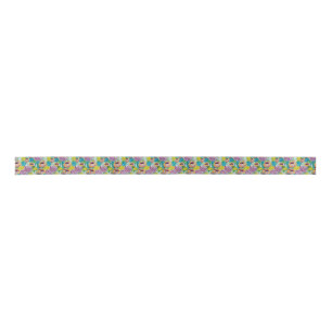 Symphony Hydrangea Poppy Floral Ribbon Satin Ribbon
