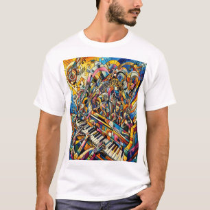 Symphony of Colours: Abstract Musical Art T-Shirt