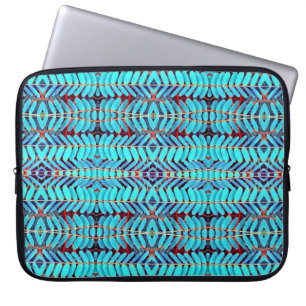 Symphony of Leaves, Aqua Laptop Sleeve