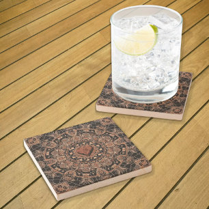 Symphony of love on a honeycomb stone coaster