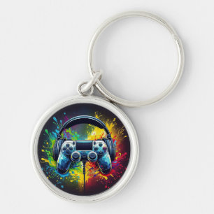 Symphony of Pixels & Sound: Vibrant Gaming Art Keychain