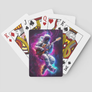 Symphony of the Void   Neon Cyberpunk Astronaut Playing Cards