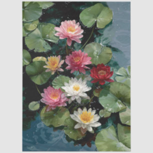 Symphony of Water Lilies Decoupage Tissue Paper