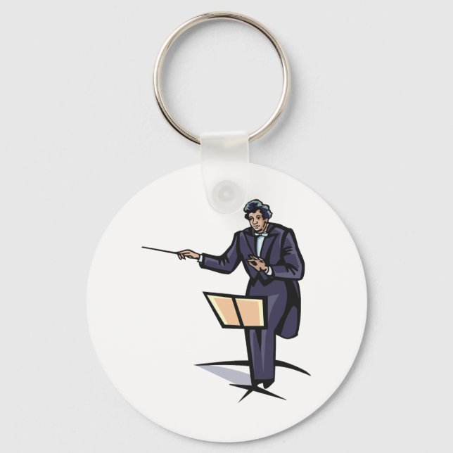 Symphony Orchestra Conductor Classical Music Keychain (Front)