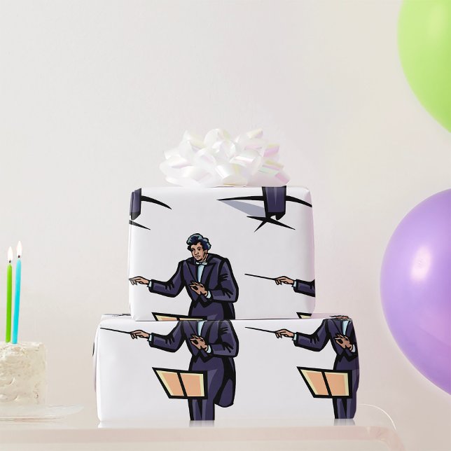 Symphony Orchestra Conductor Classical Music Wrapping Paper (Creator Uploaded)