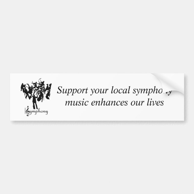 SYMPHONY orchestra  in a stylized design Bumper Sticker (Front)