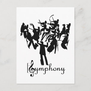 SYMPHONY orchestra in a stylized design Postcard