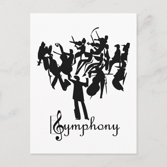 SYMPHONY orchestra  in a stylized design Postcard (Front)