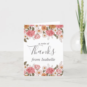 Symphony Rose Thank You Card - personalized