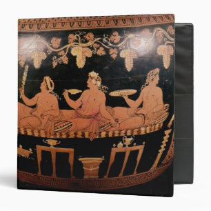 Symposium showing three men playing cottabos binder