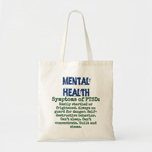 Symptoms Of PTSD - Mental Health Quote Tote Bag