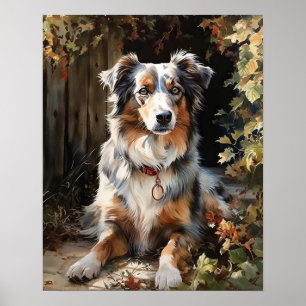 Symte Australian Shepherd Dog Art Imprimer Poster
