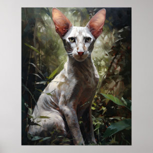 Symte Oriental Shorthair Cat Art Imprimer Poster