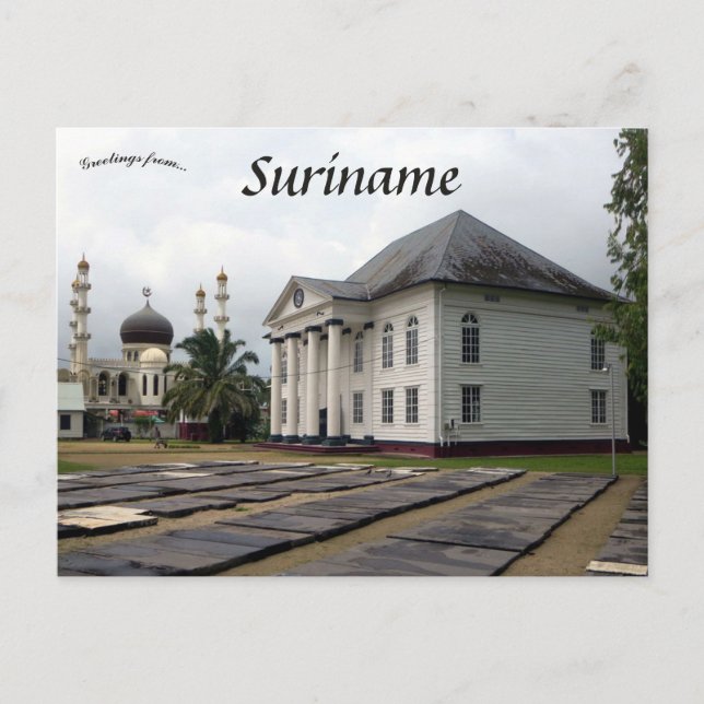 Synagogue and Mosque Paramaribo Suriname Postcard (Front)