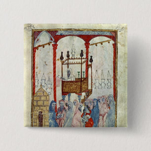 Synagogue, c.1350, Northern Spain 2 Inch Square Button