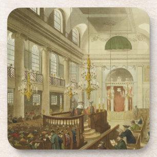 Synagogue, Dukes Place, Houndsditch, from Ackerman Coaster