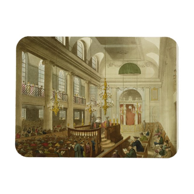 Synagogue, Dukes Place, Houndsditch, from Ackerman Magnet (Horizontal)
