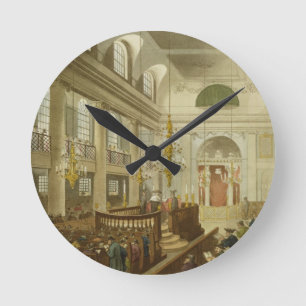 Synagogue, Dukes Place, Houndsditch, from Ackerman Round Clock