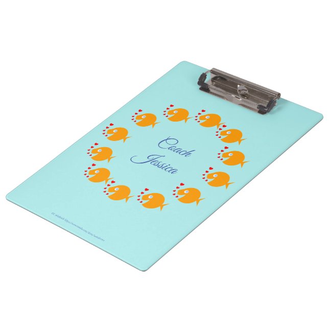 Synchro Coach Synchronized Swimming Goldfish Cute Clipboard (Angled)