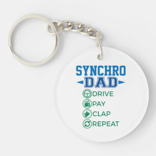 Synchro Dad Drive Pay Clap Synchronized Skating Keychain