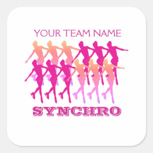Synchro Figure Skate Giftware Square Sticker