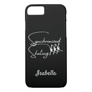 Synchro skating phone case calligraphy black white