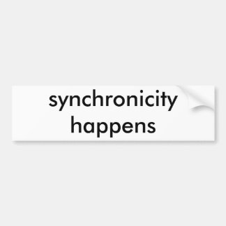 synchronicity (white on black) bumper sticker