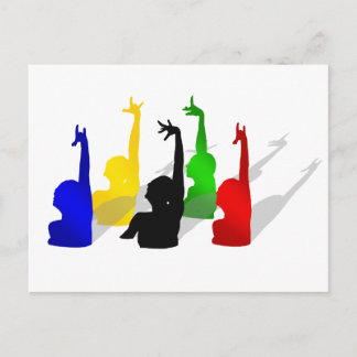Synchronised swimming Synchronised swimmers Postcard