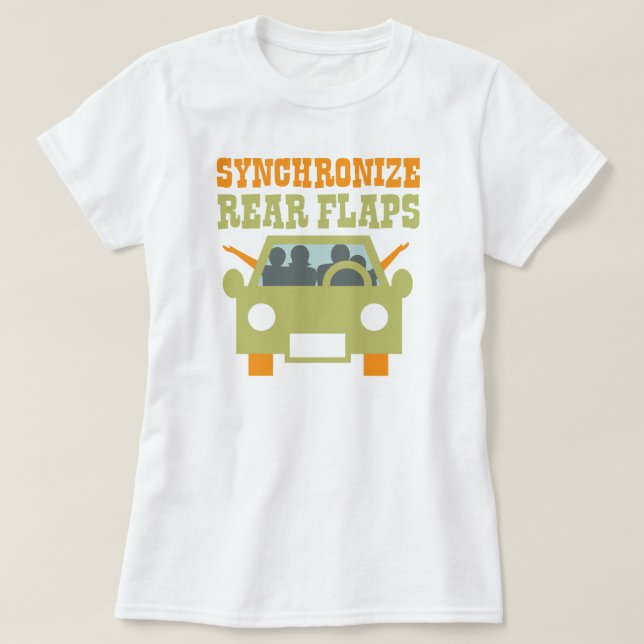 Synchronize Rear Flaps Funny Road Trip T-Shirt (Design Front)