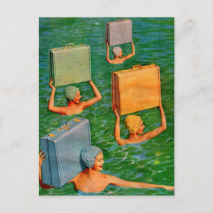 synchronized sea travel postcard