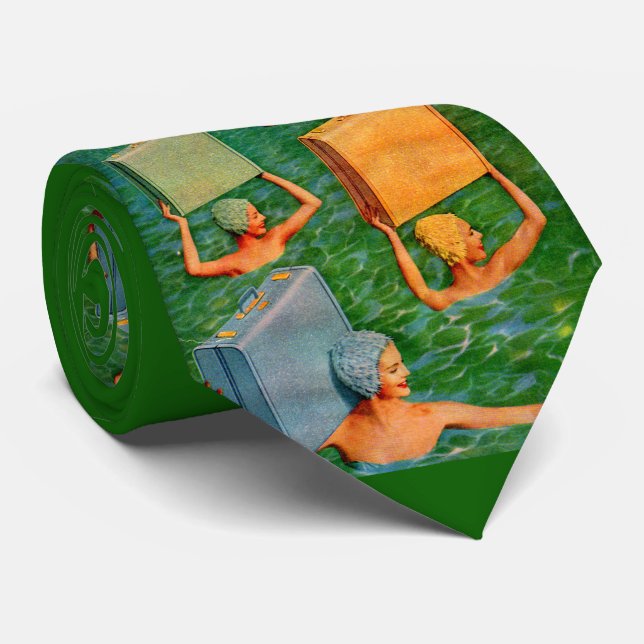 synchronized sea travel print tie (Rolled)