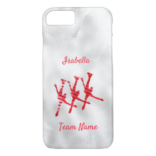Synchronized skating phone case line red