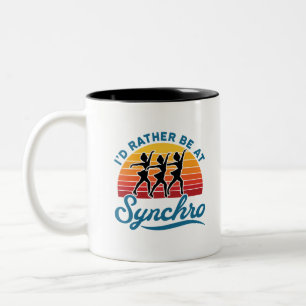 Synchronized Skating Retro Rather Be At Synchro Two-Tone Coffee Mug