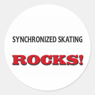 Synchronized Skating Rocks Classic Round Sticker