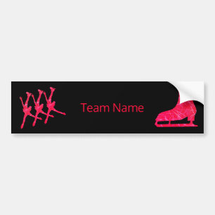 Synchronized skating team bumper sticker - red