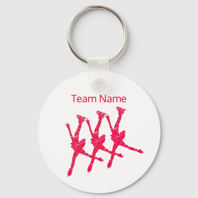 Synchronized skating team keychain - Arabesque red (Front)