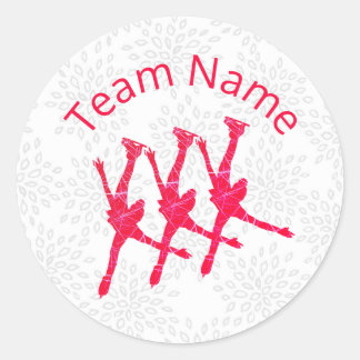 Synchronized skating team sticker - red arabesques