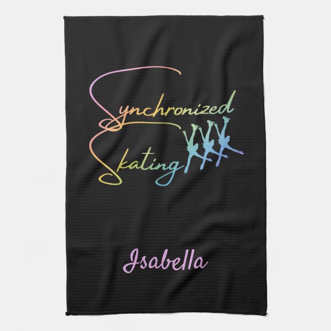 Synchronized skating towel calligraphy rainbow (Vertical)