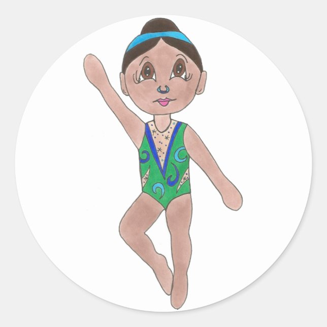 Synchronized Swimmer Girl Synchro Swimming Sports Classic Round Sticker (Front)