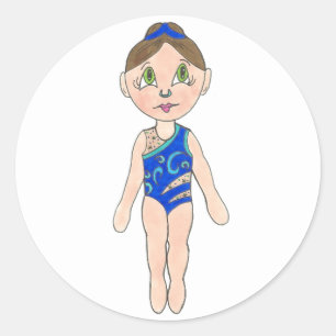 Synchronized Swimmer Girl Synchro Swimming Sports Classic Round Sticker