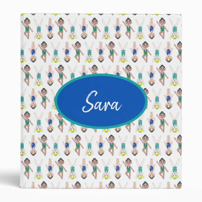 Synchronized Swimmer Girls Swim Team Synchro Binder (Front)