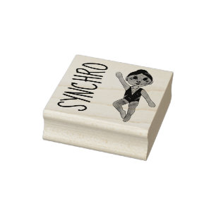 Synchronized Swimmer Girls Swim Team Synchro Rubber Stamp